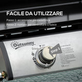 easycomfort easycomfort piastra barbecue a gas da tavolo con 2 bruciatori e potenza 6kw 48 5x46x21cm nero