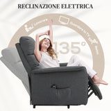 easycomfort easycomfort poltrona alzapersona elettrica con 8 punti vibranti 4 modalita di massaggio e riscaldamento grigio