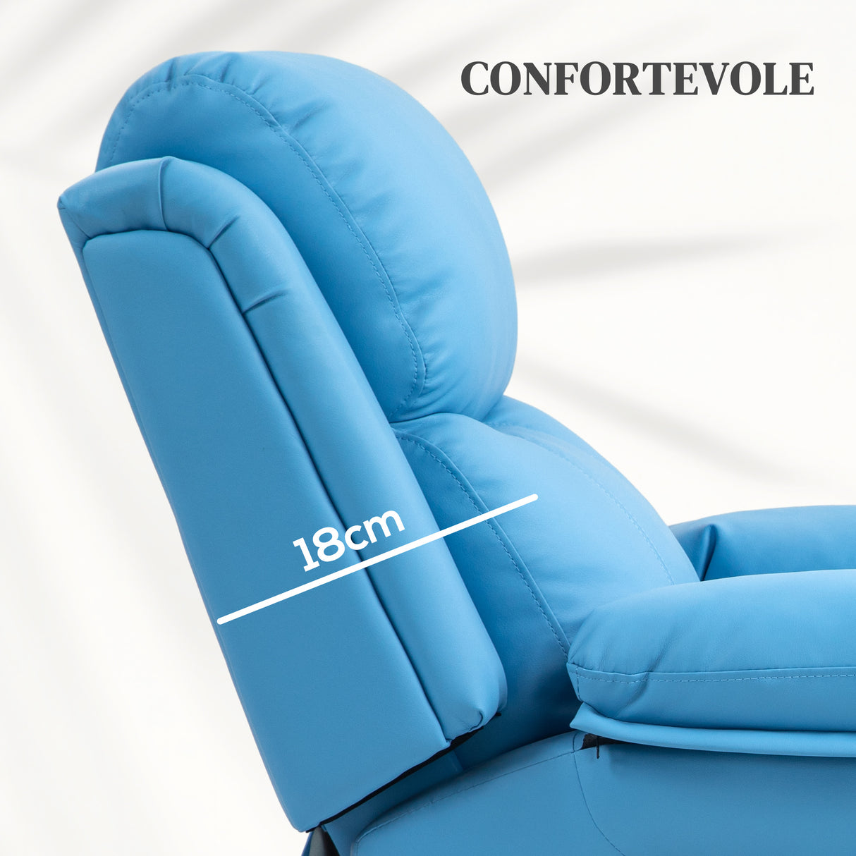 easycomfort easycomfort poltrona alzapersona reclinabile con poggiapiedi e telecomando in pelle pu 76x90x105 cm azzurro