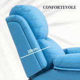 easycomfort easycomfort poltrona alzapersona reclinabile con poggiapiedi e telecomando in pelle pu 76x90x105 cm azzurro