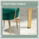 easycomfort easycomfort poltrona da camera retro in velluto con braccioli gambe dorate e seduta imbottita verde