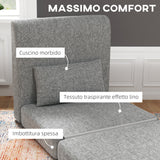 easycomfort easycomfort poltrona letto pieghevole da terra a 3 sezioni salvaspazio in tessuto 80x75x74 cm grigio