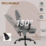 easycomfort easycomfort poltrona massaggiante e reclinabile con poggiapiedi in finta pelle e acciaio 66x75x112 122 cm grigio