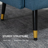 easycomfort easycomfort poltrona moderna da soggiorno e camera da letto con seduta imbottita e tessuto effetto lino 76x68x80 cm blu