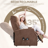 easycomfort easycomfort poltrona relax alzapersona con 8 punti massaggio reclinazione a 135 e 2 telecomandi marrone