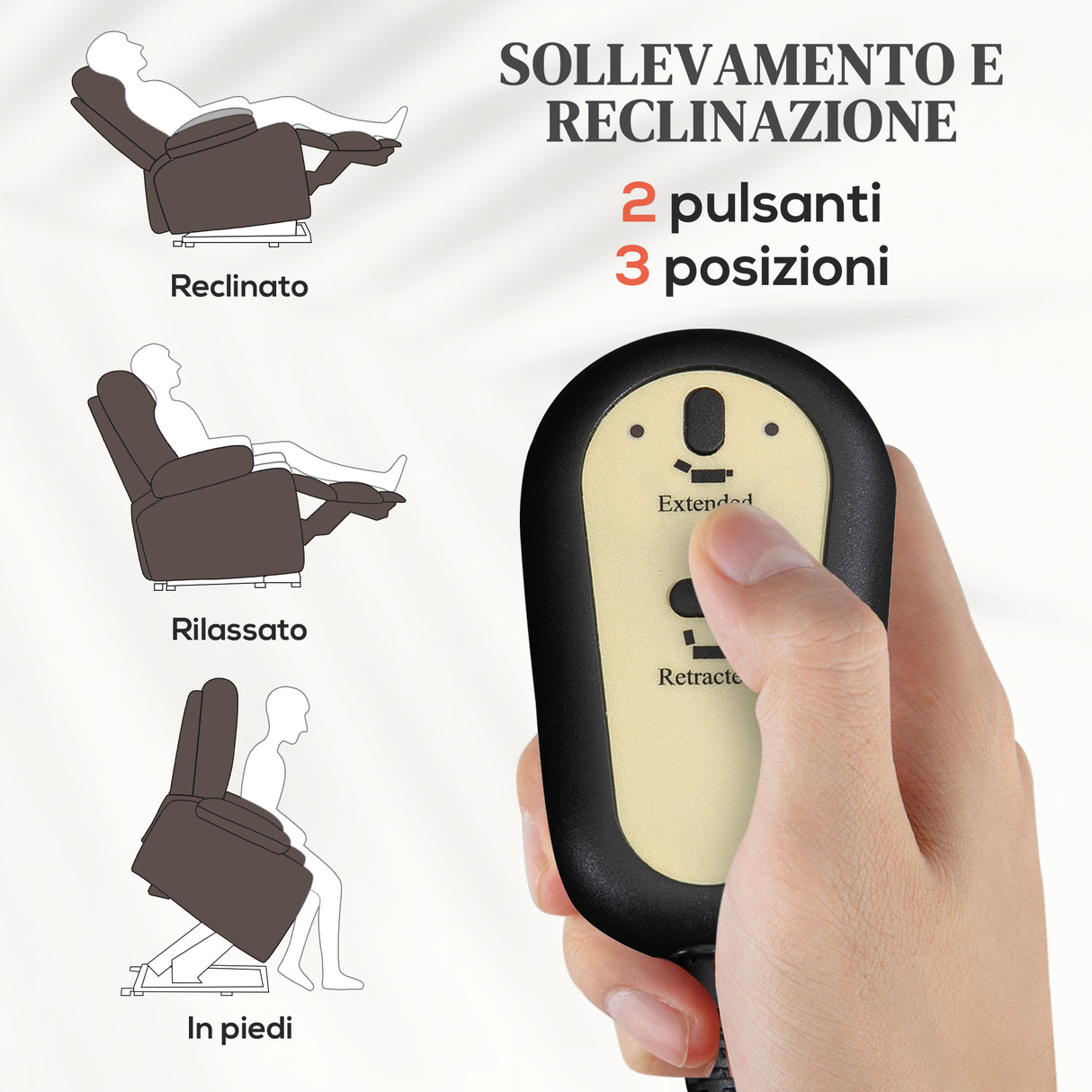 easycomfort easycomfort poltrona relax alzapersona reclinabile a 155 con 8 punti massaggio e riscaldamento marrone