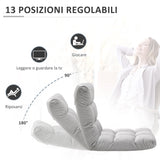 easycomfort easycomfort poltrona relax da terra con schienale reclinabile fino 180 71x55x53 5cm grigio chiaro