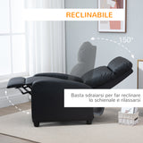 easycomfort easycomfort poltrona relax massaggiante con telecomando e 8 programmi reclinazione e poggiapiedi 68x88x98cm nero
