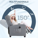 easycomfort easycomfort poltrona relax massaggiante con telecomando e 8 programmi reclinazione e poggiapiedi grigio chiaro