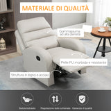 easycomfort easycomfort poltrona relax reclinabile con seduta imbottita e poggiapiedi per casa e ufficio 80x91x102 cm grigio