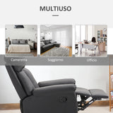 easycomfort easycomfort poltrona relax reclinabile con seduta imbottita e poggiapiedi per casa e ufficio in pelle pu 80x91x102 cm nera ean 8055776911762