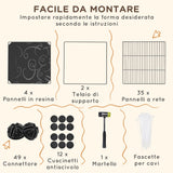 easycomfort easycomfort recinto per animali modulabile e multilivello con 39 pannelli in acciaio e pp 140x70x105 cm nero