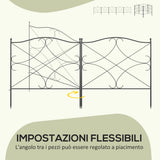 easycomfort easycomfort recinzione esterna a 5 pannelli in metallo con paletti 305x62 cm nera