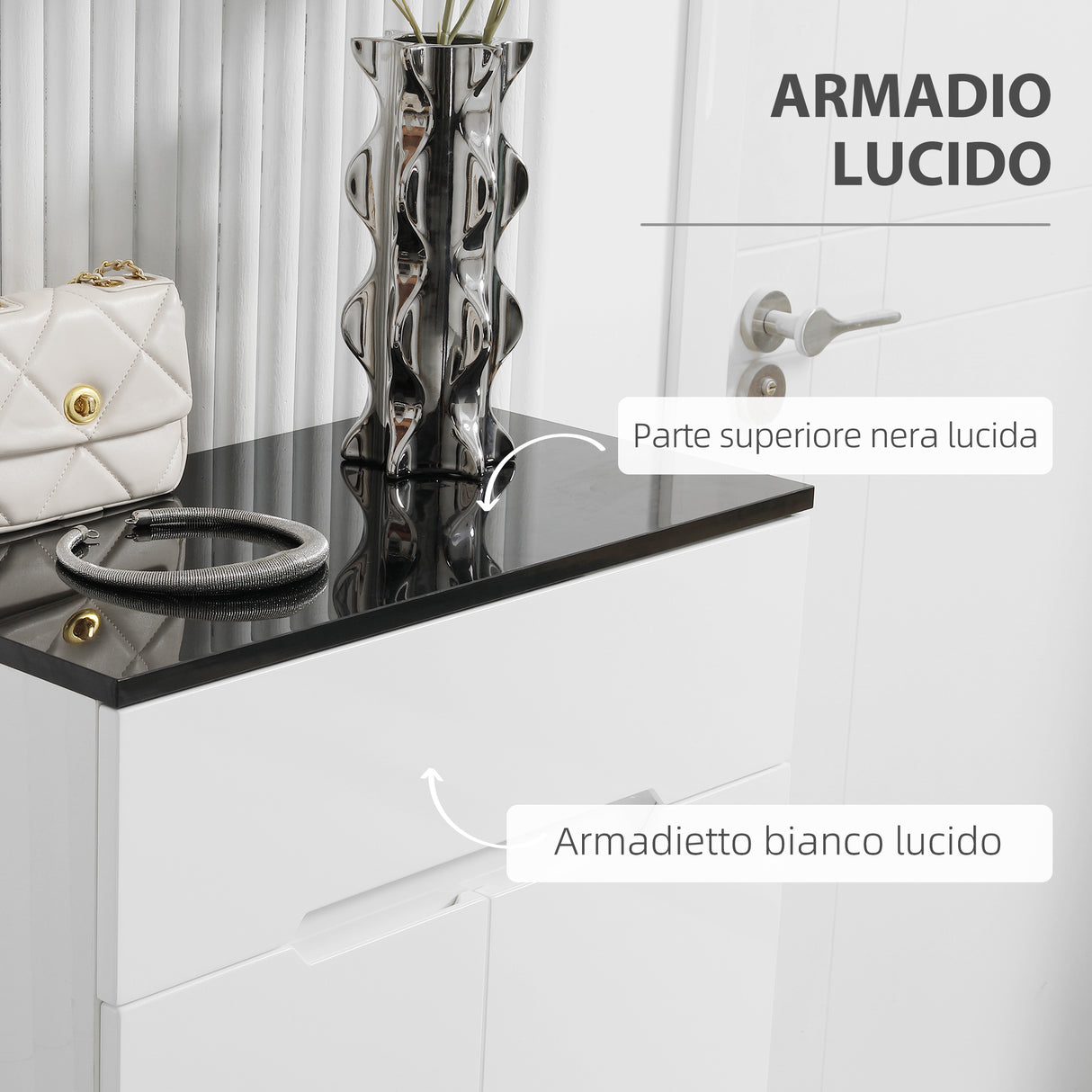 easycomfort easycomfort scarpiera slim da 12 paia max per ingressi con 3 ripiani regolabili e cassetto in truciolato bianco 60x32x100 cm