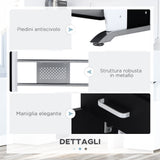 easycomfort easycomfort scrivania per computer con ripiano cassetto e armadietto in mdf e ferro 100x52x75 cm bianca e nera