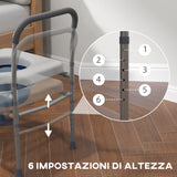 easycomfort easycomfort sedia comoda wc per anziani e disabili 4 in 1 regolabile in altezza con braccioli imbottiti grigio