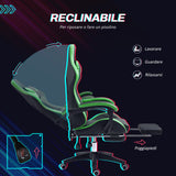 easycomfort easycomfort sedia da gaming con altezza regolabile e schienale reclinabile 65x65x121 129 cm nero e verde