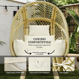 easycomfort easycomfort sedia da giardino a uovo in rattan pe e acciaio con seduta imbottita e poggiatesta 88x85x143 cm
