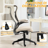 easycomfort easycomfort sedia da ufficio con braccioli ribaltabili altezza regolabile e schienale inclinabile beige