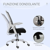 easycomfort easycomfort sedia da ufficio ergonomica ad altezza regolabile in tessuto effetto lino 62 5x55x94 104 cm bianco e nero