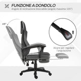 easycomfort easycomfort sedia da ufficio ergonomica con schienale reclinabile poggiapiedi retrattile altezza regolabile grigio