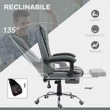 easycomfort easycomfort sedia da ufficio ergonomica reclinabile a 145 con poggiapiedi estraibile in finta pelle grigio