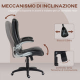easycomfort easycomfort sedia da ufficio in finta pelle pu con braccioli ribaltabili schienale alto e dondolo nero