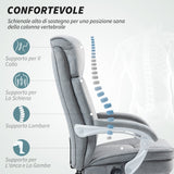 easycomfort easycomfort sedia da ufficio massaggiante e riscaldata con schienale reclinabile e poggiapiedi estraibile grigio