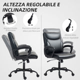 easycomfort easycomfort sedia da ufficio reclinabile ad altezza regolabile in finta pelle e acciaio 60x68x95 5 105 cm nero