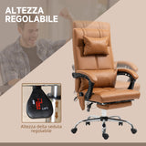 easycomfort easycomfort sedia massaggiante ad altezza regolabile con poggiapiedi in finta pelle 66x67x115 123 cm marrone chiaro