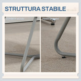 easycomfort easycomfort sedia moderna con braccioli e schienale imbottiti in tessuto effetto lino e acciaio 63x69x75 cm grigio