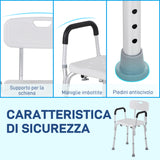 easycomfort easycomfort sedia per doccia in alluminio con altezza regolabile e piedini antiscivolo 51 5x51 5x71 84cm bianco