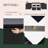 easycomfort easycomfort set 11 pz mobili da giardino in rattan da esterno con tavolo in vetro temperato e cuscini set da pranzo nero