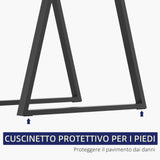 easycomfort easycomfort set 2 gambe per tavolo trapezoidali in acciaio con 6 fori e 12 viti 70x5x72 cm nero