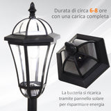 easycomfort easycomfort set 2 lampioni solari per giardino con 2 led e accensione automatica nero