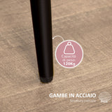 easycomfort easycomfort set 2 sedie da pranzo imbottite stile nordico in metallo e velluto 52x54x79cm rosa