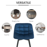 easycomfort easycomfort set 2 sgabelli alti da bar nordico con schienale curvato ergonomico e poggiapiedi sedie imbottite per salotto e cucina blu ean 8055776912233