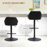 easycomfort easycomfort set 2 sgabelli imbottiti ad altezza regolabile con schienale e braccioli 52 5x53x86 5 108 cm nero grigio chiaro