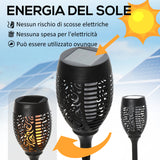 easycomfort easycomfort set 4 faretti da esterno led a energia solare con 4 picchetti in plastica 12x72 cm nero