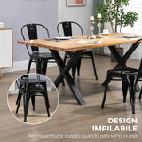 easycomfort easycomfort set da 4 sedie impilabili moderno per sale da pranzo soggiorni locali o bar stile industriale in acciaio 53x45x85cm nero