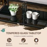 easycomfort easycomfort set da giardino 4 pezzi con 2 divanetti poltrona angolare e tavolino da caffe in vetro temperato