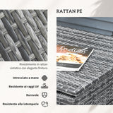 easycomfort easycomfort set da giardino 4 pezzi con 2 divani 2 posti tavolino da caffe e tavolino alto in acciaio e rattan