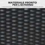 easycomfort easycomfort set da giardino 7 pezzi in rattan pe con tavolo da pranzo 150x90x72 cm e 6 sedie 58x62x87 cm con cuscini