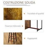 easycomfort easycomfort set da pranzo con bancone bar con 3 ripiani e 2 sgabelli alti con poggiapiedi stile industriale marrone