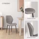 easycomfort easycomfort set di 4 sedie da pranzo moderne per cucina e soggiorno con rivestimento in flanella grigio