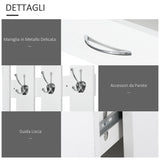 easycomfort easycomfort set mobili ingresso moderno con scarpiera e specchio appendiabiti da ingresso con 6 ganci 2 ripiani regolabili e cassetti in legno per corridoio 90x24x177 cm bianco ean 8054111846370