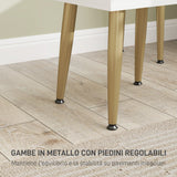 easycomfort easycomfort set tavolo da trucco con 3 cassetti e specchio con sgabello da trucco portaoggetti bianco