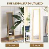 easycomfort easycomfort specchio con cornice in mdf con piedini e ganci per utilizzo a muro o a parete 37x40x155 cm