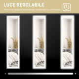 easycomfort easycomfort specchio illuminato con luci led regolabili e pulsante touch in vetro e mdf 40x5x160 cm grigio