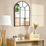 easycomfort easycomfort specchio moderno a parete e a forma di arco 91x60 cm per camera da letto e soggiorno in metallo nero e vetro